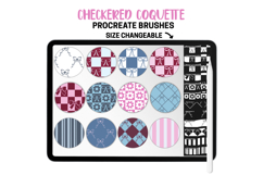 Checkered Coquette Procreate Stamps &amp; Brushes. Bows, Gingham Product Image 4