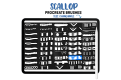 Scallop Procreate Pattern Brushes Stripe Coquette Bow Brush Product Image 2