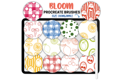 Bloom Procreate Pattern Brushes Floral Fruit Stripe Gingham Product Image 7