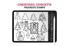 Christmas Coquette Procreate Stamps and Brushes Set Product Image 2