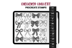 Checkered Coquette Procreate Stamps &amp; Brushes. Bows, Gingham Product Image 3