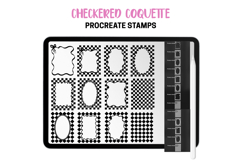 Checkered Coquette Procreate Stamps &amp; Brushes. Bows, Gingham Product Image 5