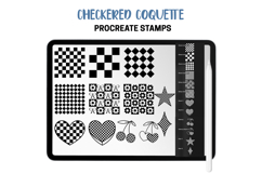 Checkered Coquette Procreate Stamps &amp; Brushes. Bows, Gingham Product Image 6