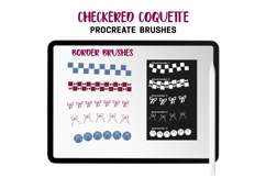 Checkered Coquette Procreate Stamps &amp; Brushes. Bows, Gingham Product Image 7