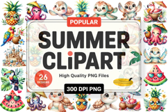 Summer Clipart PNG Bundle, Beach Clipart Design Product Image 1