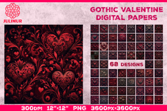 Gothic Valentine Digital Papers Bundle Product Image 1