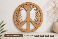 Peace Sign Laser Cut SVG Product Image 1