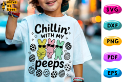 Chilling With My Peeps Svg, Png,Grandma, Kid, Teacher Easter Product Image 1