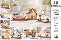 3D Easter Stands Bundle Laser Cut. Easter Stand Decor SVG Product Image 1