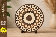 3D Geometric Wooden Mandala Laser Cut,Decorative Wall Art Product Image 1