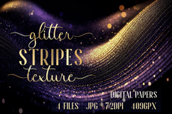Glitter Digital Paper|Purple Gold Wave Stripes backgrounds Product Image 1