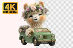 Cute Alpaca Cartoon Transparent PNG Product Image 1