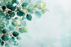 Watercolor Eucalyptus Leaves Background Wallpaper Product Image 1
