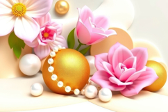 Pink Flower With Pearl Background Product Image 1