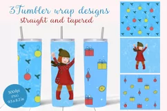 Christmas 20oz skinny tumbler wrap sublimation designs Product Image 1