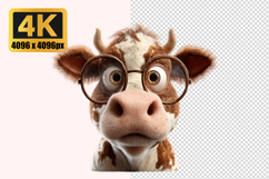 Calf Wearing Glasses Transparent PNG Product Image 1