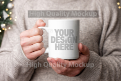 Christmas Mug Mockup Template - Christmas Background Product Image 1