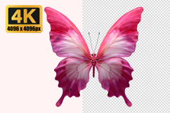 Vibrant Shades of Pink and White Butterfly Transparent PNG Product Image 1