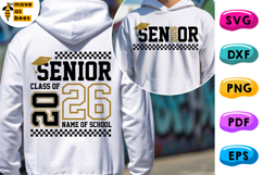 Senior Class Of 2026 Svg, Png, Senior Shirt Svg, Black Gold Product Image 1