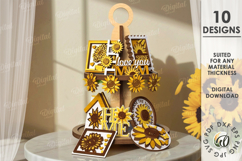 Sunflowers Tier Tray Decors Laser Cut. Home decor SVG Product Image 1