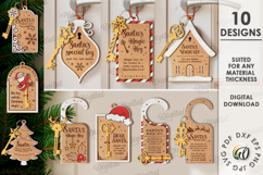 Santa&#039;s Magic Key Decors Bundle Laser Cut. Door Hangers SVG Product Image 1