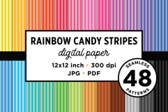 Rainbow Candy Stripes Seamless Patterns Product Image 1