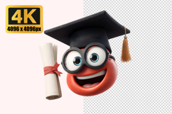 Smile Emoji Graduation Transparent PNG Product Image 1