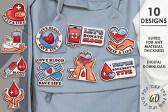 Blood Donor Badges Bundle Lasercut. Blood Donation Badge SVG Product Image 1