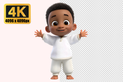 Boy with Dark Curly Hair Transparent PNG Product Image 1