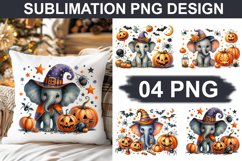 Halloween Elephant - Pillow Sublimation PNG Design Product Image 1
