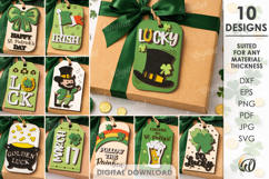 St. Patrick’s Day Gift Tags Bundle Laser Cut. Gift Label SVG Product Image 1