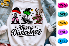Merry Dancemas Svg, Png, Dancing Shoes Christmas, Dance Product Image 1