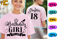 18th Birthday Girl Svg, Png, Est 2008 Chapter 18 Girl Shirt Product Image 1