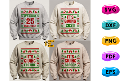 It's Giving 25 December Svg, Ugly Christmas Sweater Bundle Product Image 1