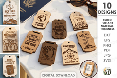 3D Travel Tags Bundle Laser Cut. Luggage Tag SVG Product Image 1