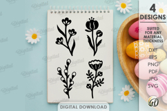 Happy Easter Elements. Flowers SVG Product Image 1