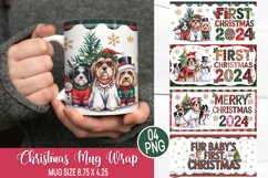 Christmas Mug Wrap Design - Christmas Dog Sublimation Product Image 1