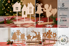 Sets Of 5 Christmas Stands Bundle Laser Cut. Christmas SVG Product Image 1