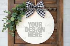 Easter Round Wood Sign Mockup - Door Wood Sign Product Image 1