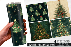 Christmas Tree Tumbler Wrap| Christmas Tumbler Wrap Design Product Image 1