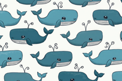 Cute Whale Pattern Background Product Image 1