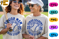 Softball, Baseball Senior Mom &amp; Grandma 2026 Svg, Png, Shirt Product Image 1