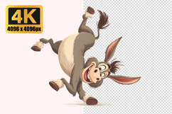 Cheerful Cartoon Donkey Transparent PNG Product Image 1