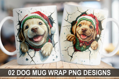 Christmas Dog Wrap Mug Sublimation PNG -Dog Lover Mug Design Product Image 1