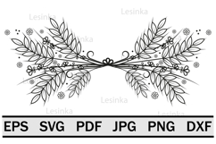 Cute Border Frame made of wheat ears, Clipart svg Product Image 2