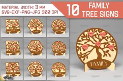 Family Tree Signs SVG Bundle. Laser Cut Wooden Family Tree Product Image 1