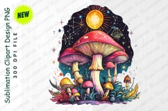 Psychedelic Mushroom Clipart Illustration With Sun Product Image 1