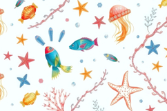 Undersea Seashells Starfish Background Product Image 1