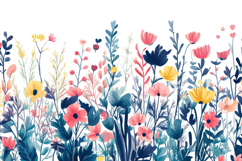 Elegant Watercolor Flowers Background Wallpaper Product Image 1