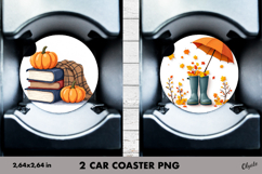Autumn, Fall Car Coaster Sublimation PNG Product Image 1